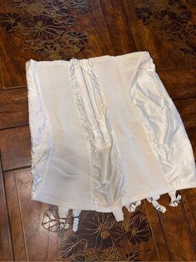 Vintage White Longline Girdle Corset with Garters